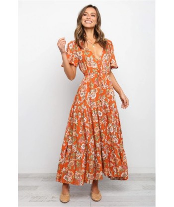 Robe bohème longue orange pour bénéficier 