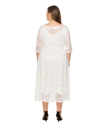 Robe Blanche Bohème Grande Taille de pas cher