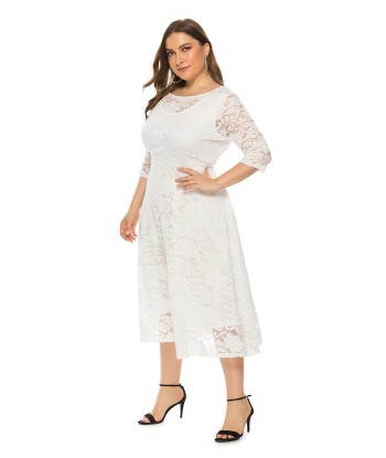 Robe Blanche Bohème Grande Taille de pas cher