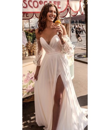 Robe De Mariée Bohème Manche Longue de pas cher