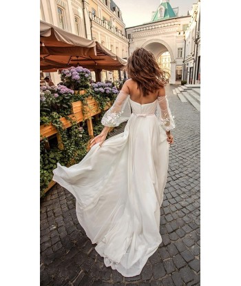 Robe De Mariée Bohème Manche Longue de pas cher