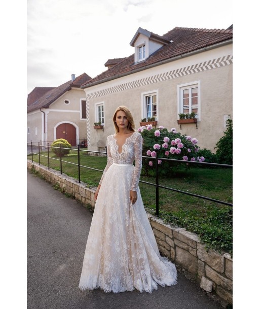 Robe De Mariée Bohème Chic Manche Longue d'Europe débarque