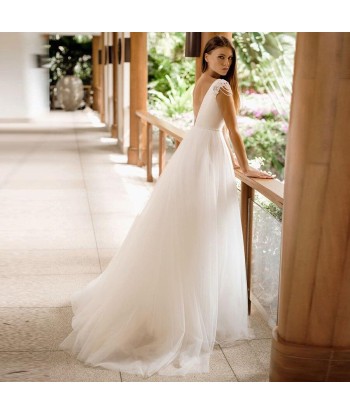 Robe de mariée bohème blanche rembourrage situé sous