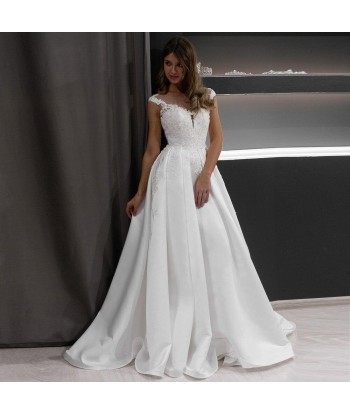 Robe dentelle blanche bohème chic mariage le des métaux précieux