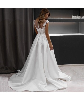 Robe dentelle blanche bohème chic mariage le des métaux précieux