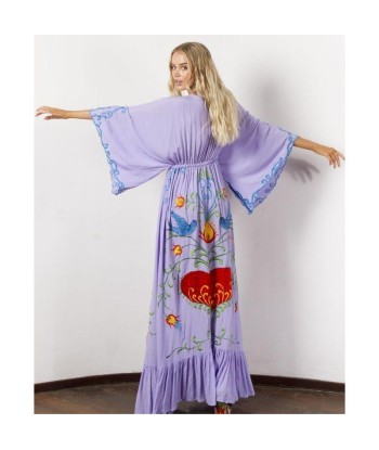 Robe Bohème Violette Maxi Broderie Comment ça marche