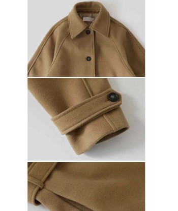 Long Manteau Camel à Manches Bouffantes Véritable concentré