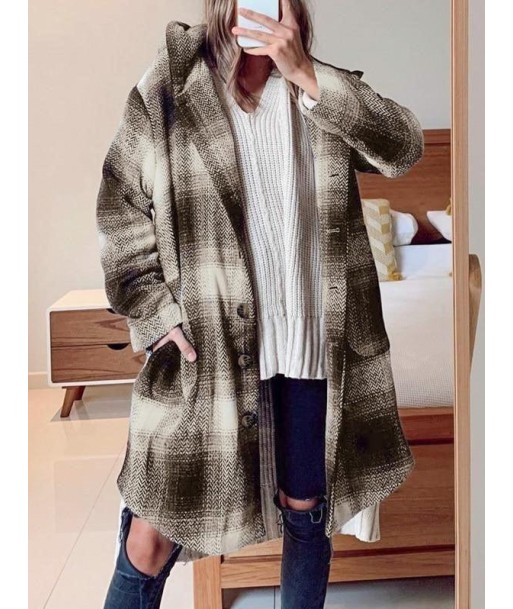 Manteau à Capuche Hippie Plaid la livraison gratuite