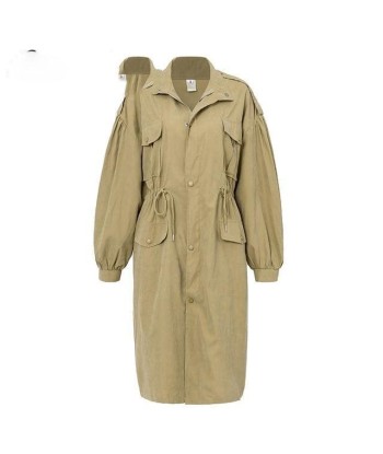 Manteau Long Bohème Kaki la chaussure