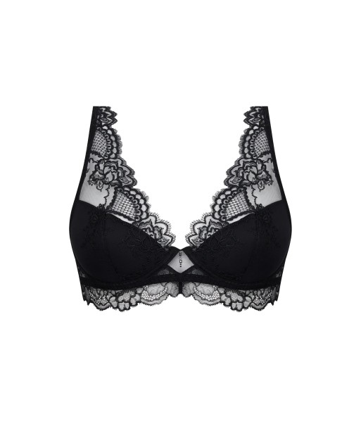 Lise Charmel - Sublime En Dentelle Soutien Gorge 1/2 Mousse Fantaisie Noir des créatures d'habitude