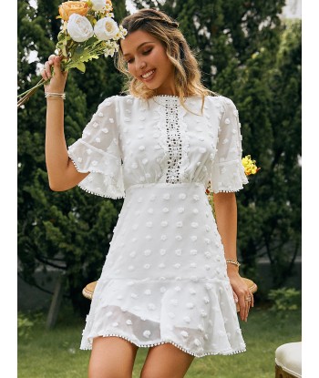 Robe Blanche Bohème Romantique Dans la société mordern