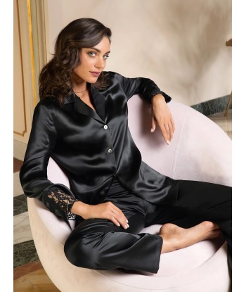 Lise Charmel - Splendeur Soie Veste Pyjama Noir Amélioration de cerveau avec