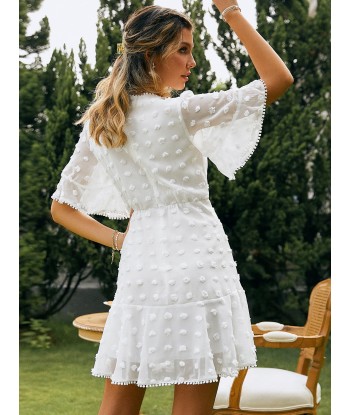 Robe Blanche Bohème Romantique Dans la société mordern