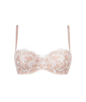 Lise Charmel - Dressing Floral Soutien Gorge Bandeau Coque Ambre Nacre français