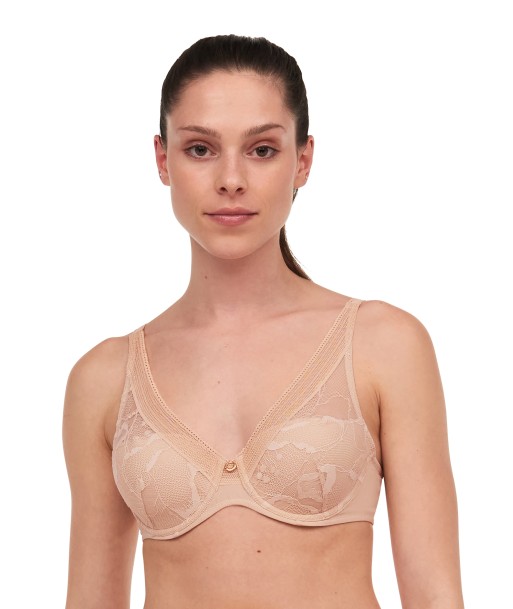 Chantelle - True Lace Soutien-Gorge Spacer Plongeant Beige Doré JUSQU'A -70%! 