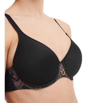 Chantelle - Support Graphique Soutien-Gorge Mémoire De Forme Très Couvrant Noir brillant des détails fins