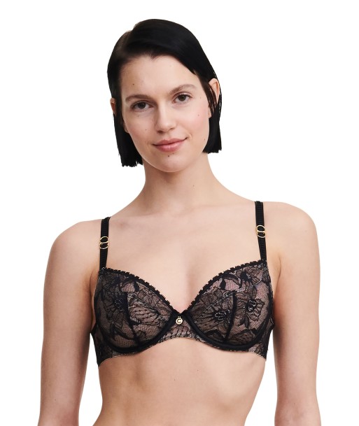 Chantelle - Orchidées Soutien-Gorge Couvrant Avec Armatures Noir ouvre sa boutique