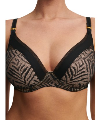 Chantelle - Graphique Allure Soutien-Gorge Coque Plongeant Noir Profitez des Offres !