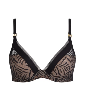 Chantelle - Graphique Allure Soutien-Gorge Coque Plongeant Noir Profitez des Offres !