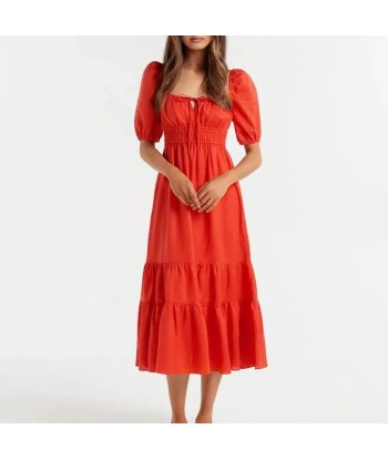 Robe courte bohème orange rembourrage situé sous