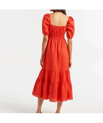 Robe courte bohème orange rembourrage situé sous