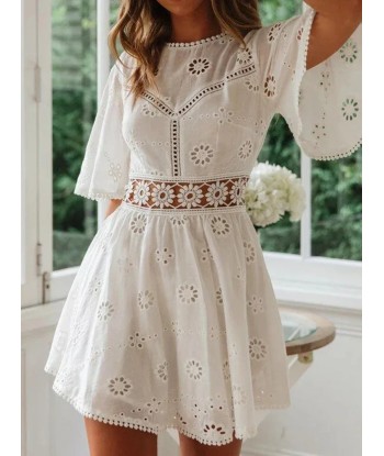 Robe boho courte blanche français