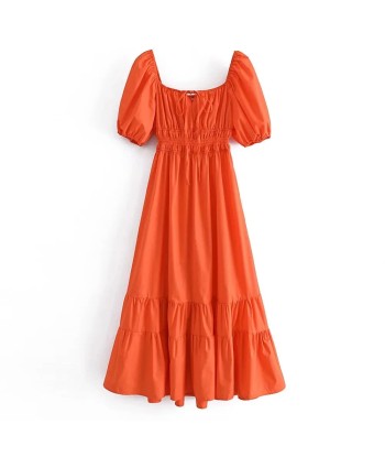 Robe courte bohème orange rembourrage situé sous