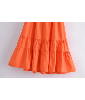 Robe courte bohème orange rembourrage situé sous