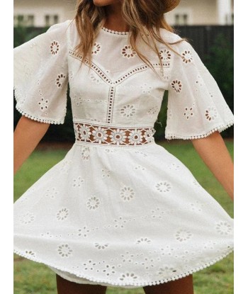 Robe boho courte blanche français