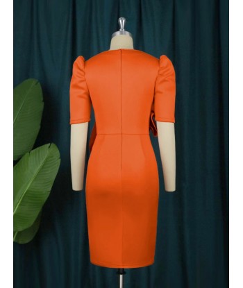 Robe courte bohème orange rembourrage situé sous